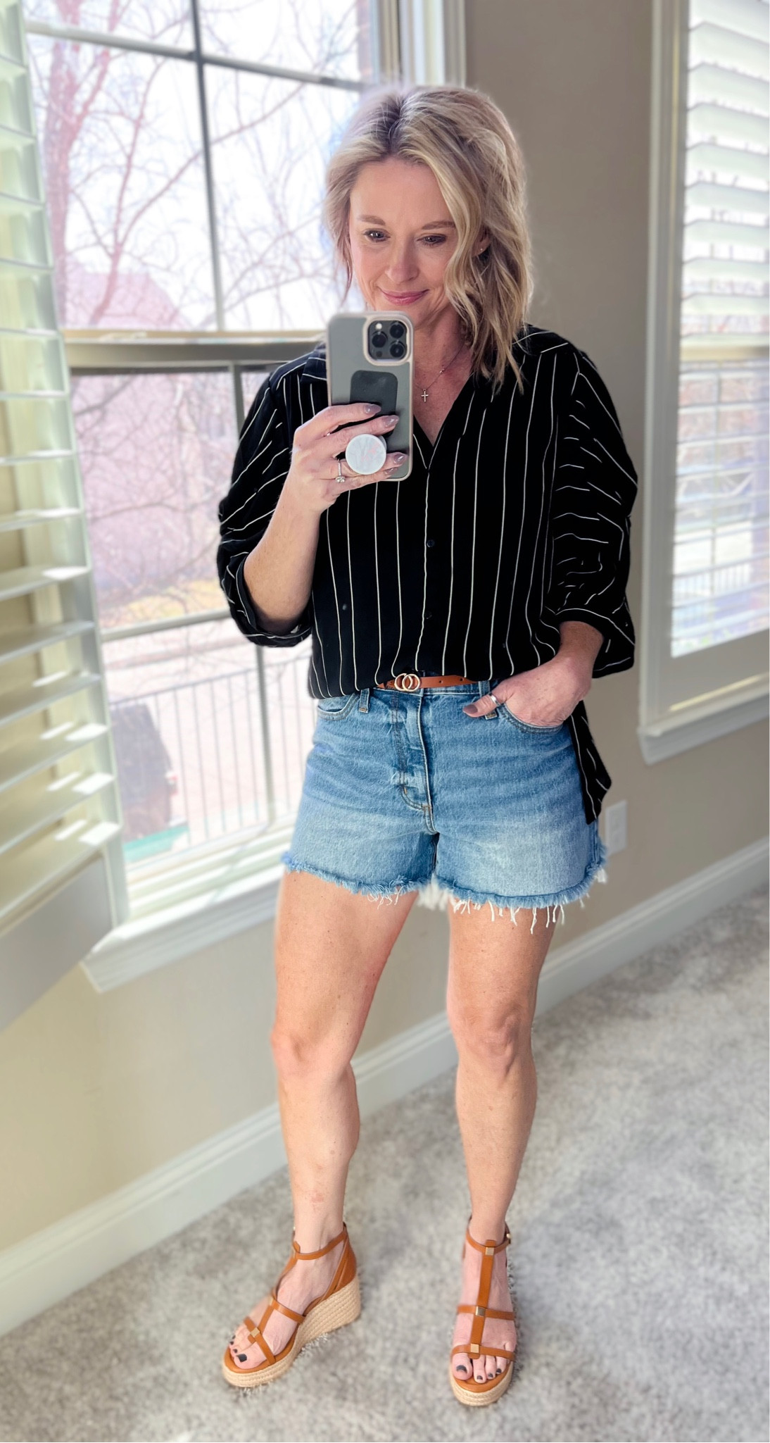 This top is under $30 and will
Go with so much this Spring.
I love it with white denim and dressed up with heels and slacks for work.

#LTKunder50 #LTKshoecrush #LTKworkwear