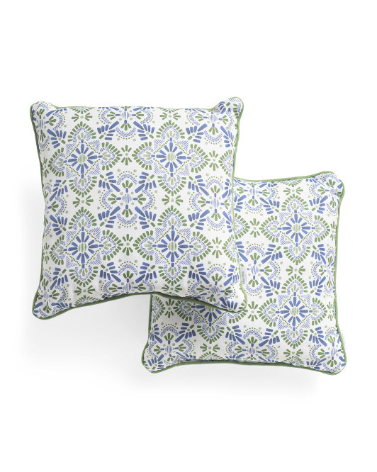 Set Of 2 18x18 Outdoor Watercolor Pillows | TJ Maxx
