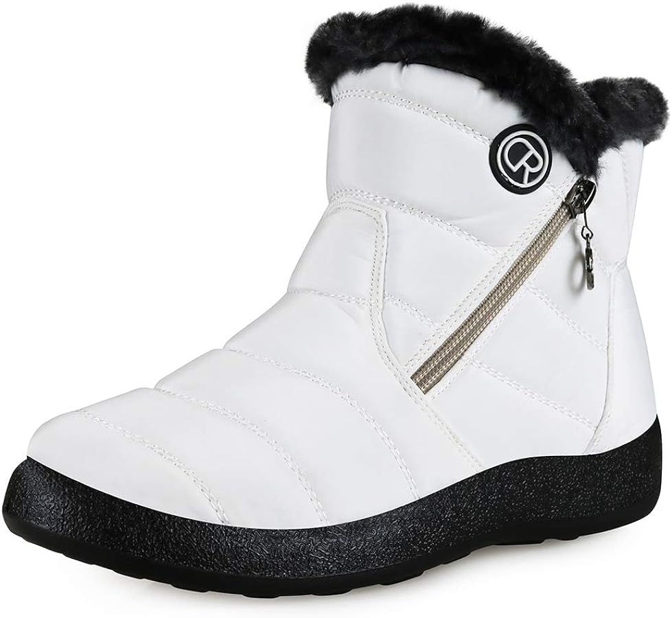 XIANV Womens Snow Boots Winter Anti-Slip Waterproof Ankle Warm Fur Lined House Shoes | Amazon (US)