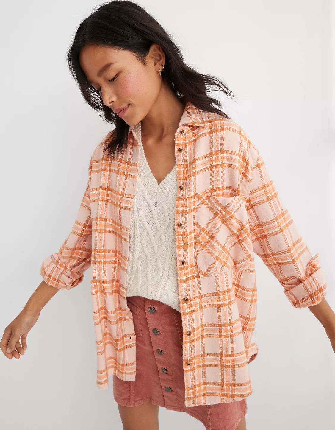 Aerie Anytime Fave Flannel Shirt | American Eagle Outfitters (US & CA)