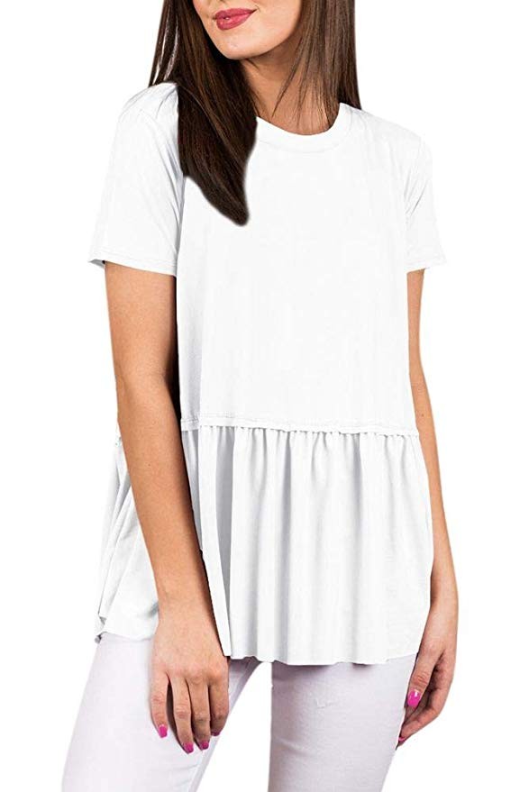 For G and PL Women Summer Ruffle Flare Swing Tunic Tops | Amazon (US)