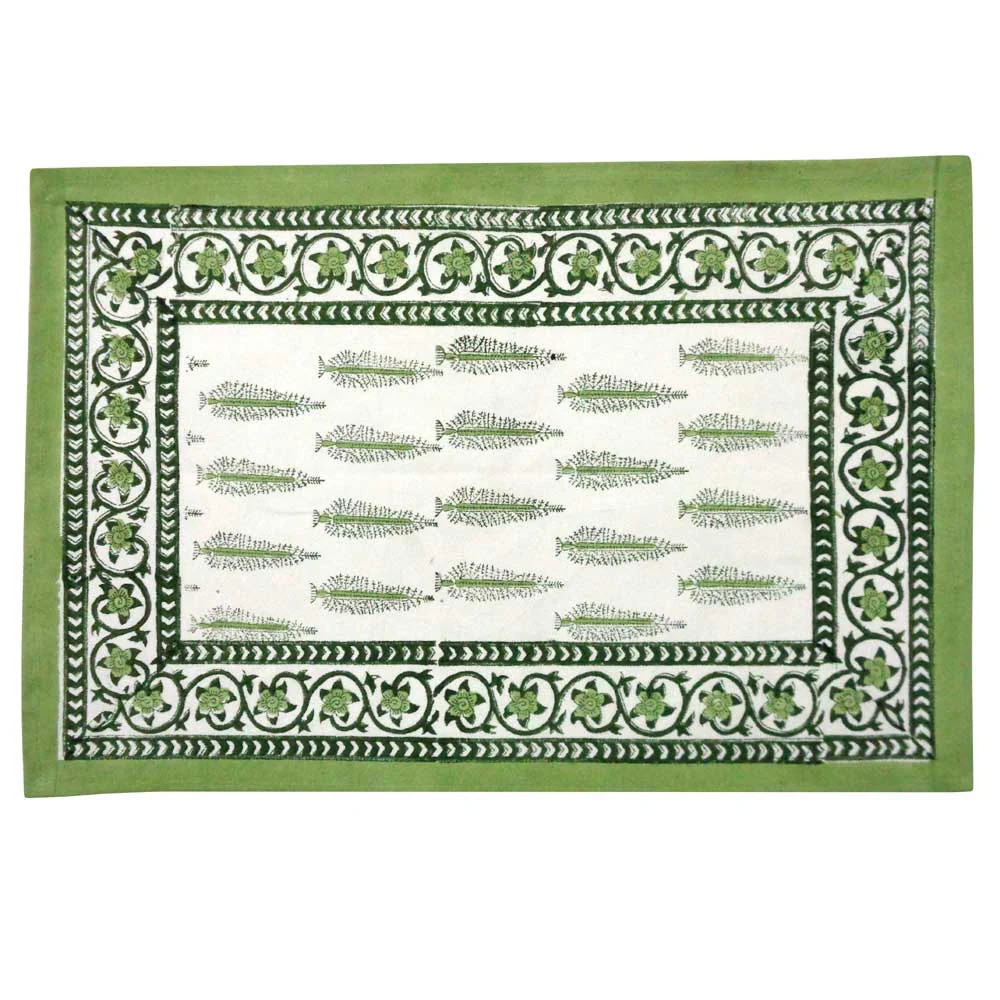 Tree Vineyard Block Print Cotton Placemats (Set of Two) | Sea Marie Designs