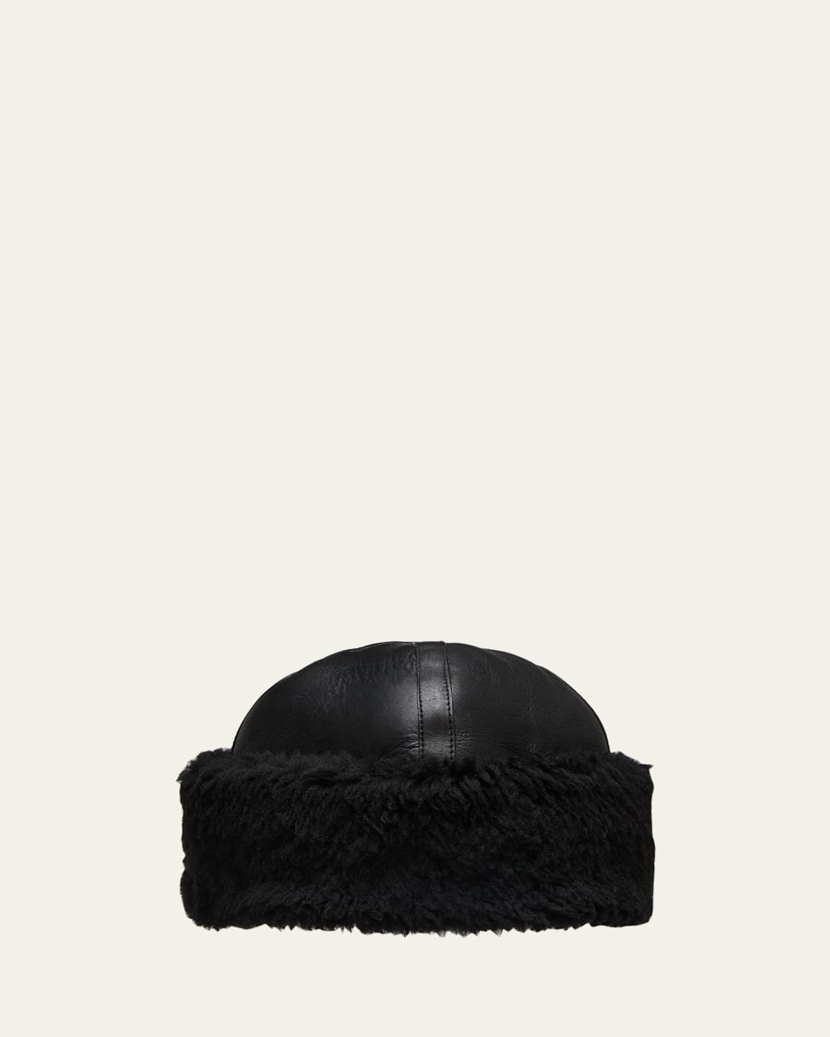 Leather Shearling Cuff Beanie | Bergdorf Goodman