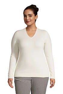 Women's Plus Size Cashmere V-neck Sweater | Lands' End (US)