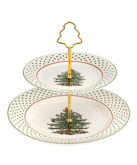 Spode Christmas Tree Polka Dot Tiered Server | Best Price and Reviews | Zulily | Zulily