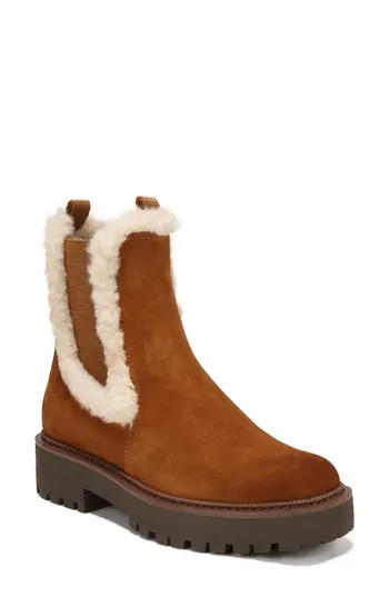 Sam Edelman Laguna Faux Fur Trim Platform Chelsea Boot in Frontier Brown at Nordstrom Rack, Size 9.5 | Nordstrom Rack