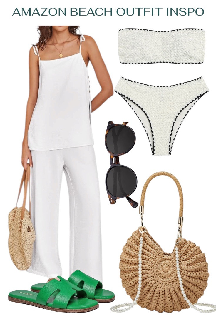 Amazon beach outfit inspo | Amazon summer outfit | 2 piece set | beach accessories | 2 piece swim 

#LTKSeasonal #LTKTravel #LTKSwim
