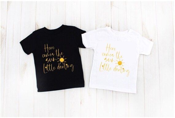 Here Comes the Sun T-shirt | Golden Yellow Sun | Sunflower Tees | Sunny Day Toddler Tees | Sunshi... | Etsy (US)