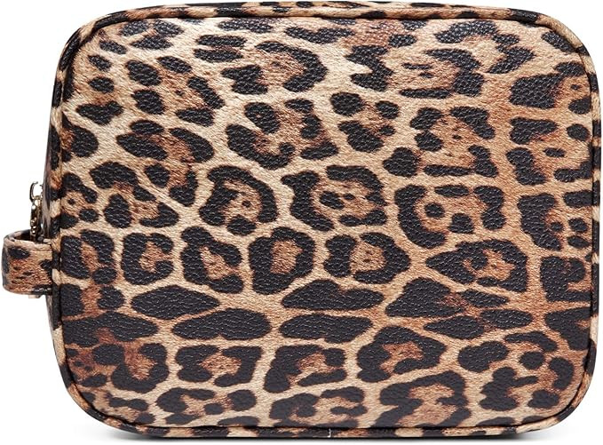 Daisy Rose Cosmetic Toiletry Bag | PU Vegan Leather Travel Bag - Leopard | Amazon (US)