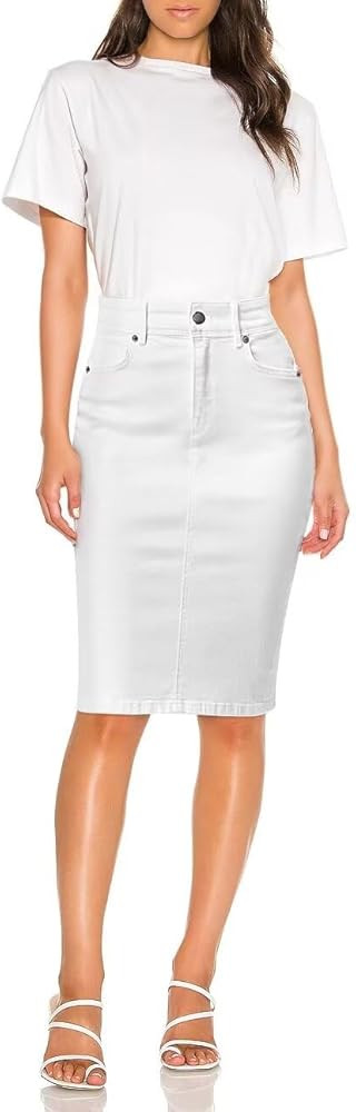 Lexi Womens Super Comfy Stretch Denim Skirt | Amazon (US)