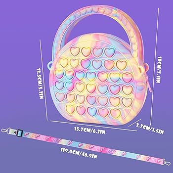 NiToy Mini Handbag Silicone Push Pop Fidget Sensory Toy for Girls, Heart Bubble Rainbow Unicorn A... | Amazon (US)