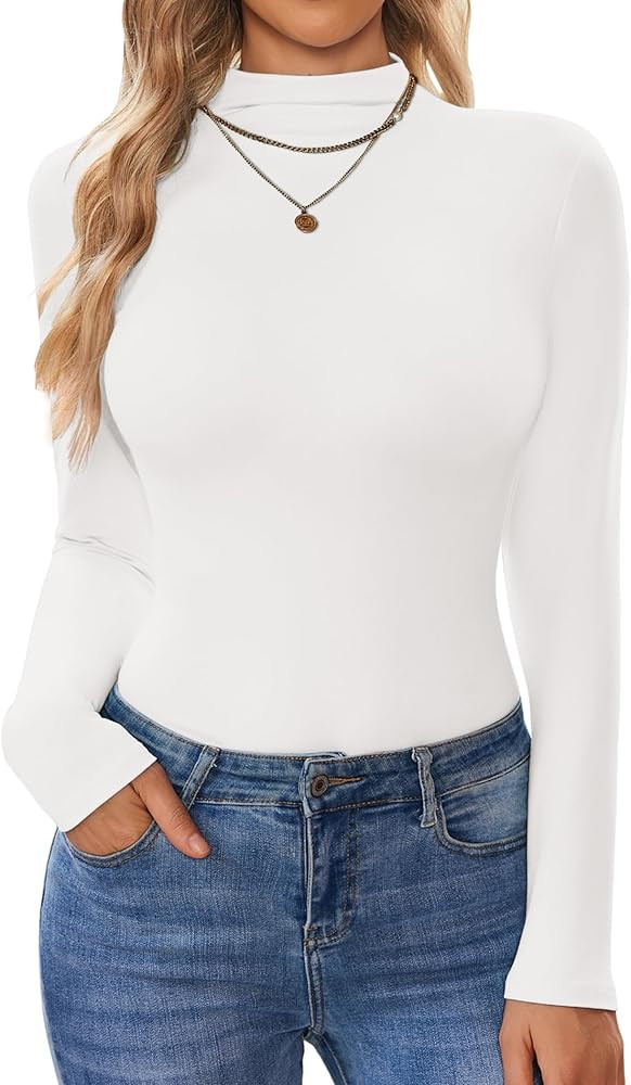 Ekouaer Turtleneck Shirt Women Long Sleeve Mock Neck Slim Fit Tops Thermal Base Layer Soft Lightw... | Amazon (US)