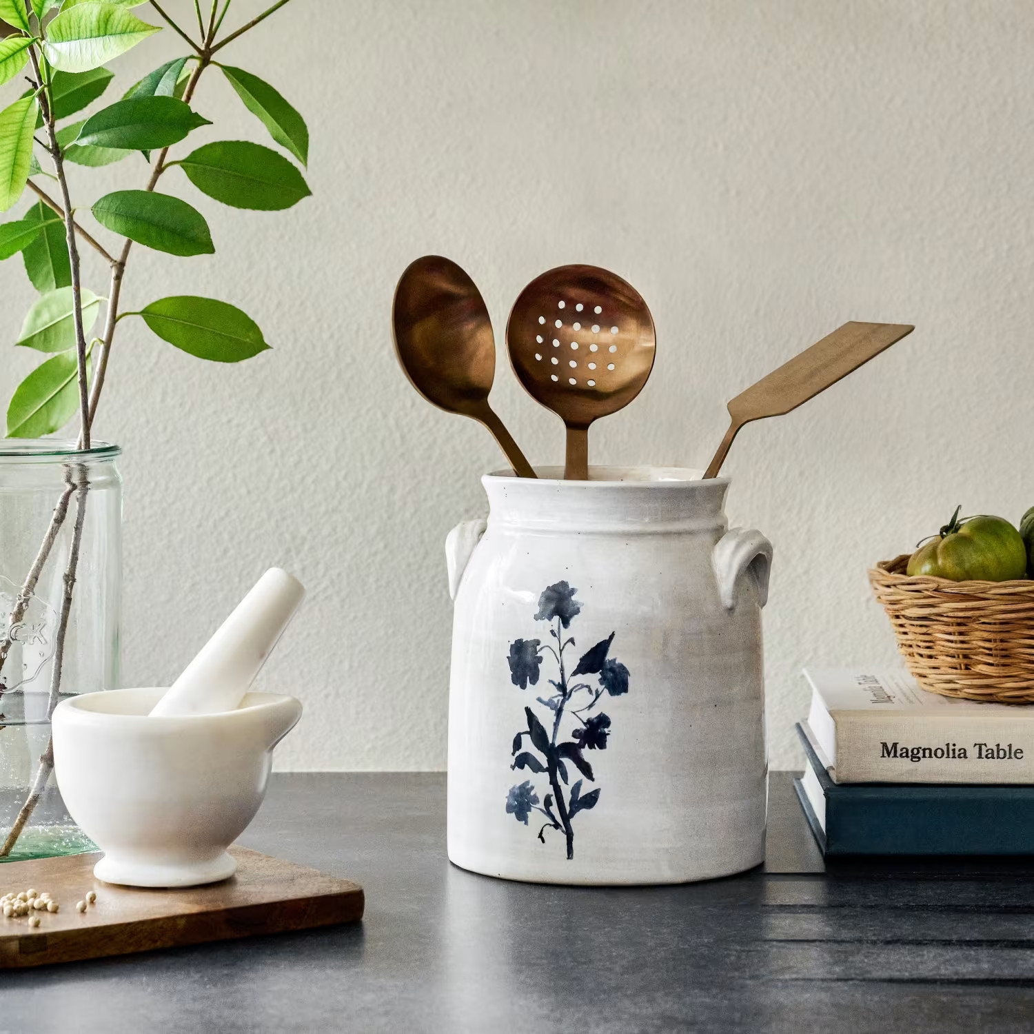 Lila Floral Utensil Crock | Magnolia