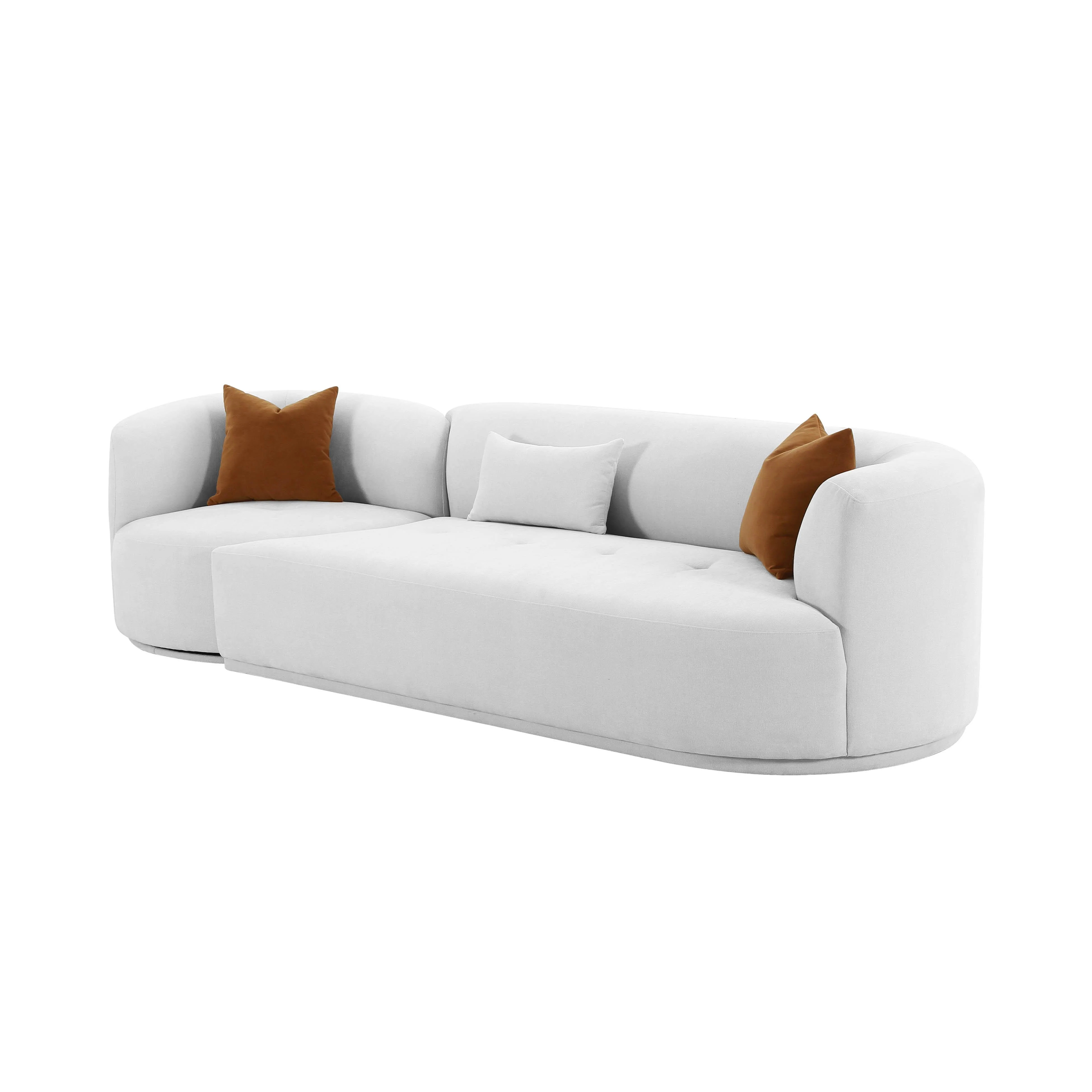 Fickle Grey Velvet 2-Piece Modular Sofa | TOV Furniture
