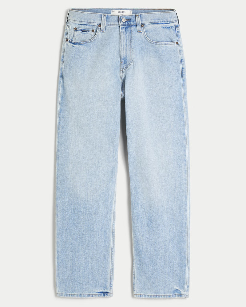 Men's Light Wash Baggy Jeans | Men's Bottoms | HollisterCo.com | Hollister (US)
