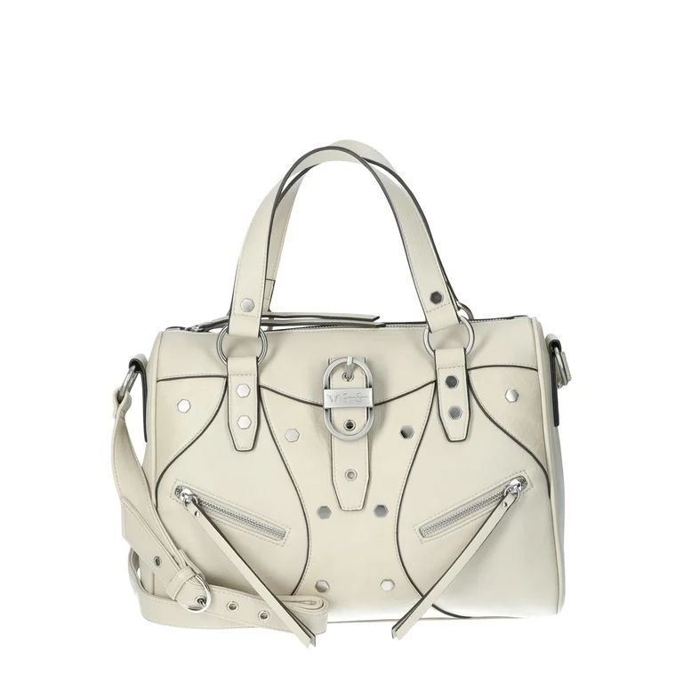 Jessica Simpson Women's Courtney Faux Leather Satchel Handbag, Cream Bruleé | Walmart (US)