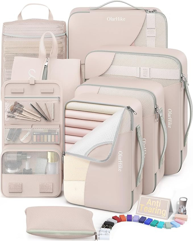10 Set/8 Set Packing Cubes for Travel, Gifts for Women Mom,Anti-Tearing Suitcase Organizer for Lu... | Amazon (US)