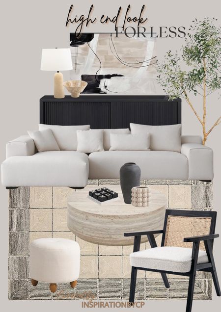 LIVING ROOM DECOR INSPO LOOK FOR LESS
Modern home, neutral home decor, modern living room, budget friendly, boucle sectional, travertine coffee table, artificial olive tree, modern area rug, fluted sideboard, ottoman, accent chair, boucle chairr

#LTKstyletip #LTKhome #LTKsalealert
