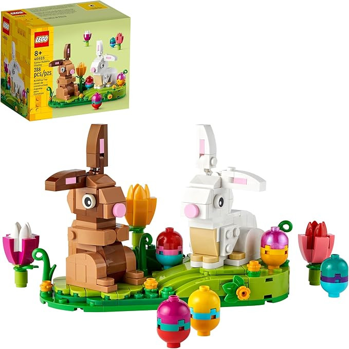 LEGO Easter Rabbits Display 40523 Building Toy Set, Includes Colorful Easter Eggs and Tulips, Eas... | Amazon (US)