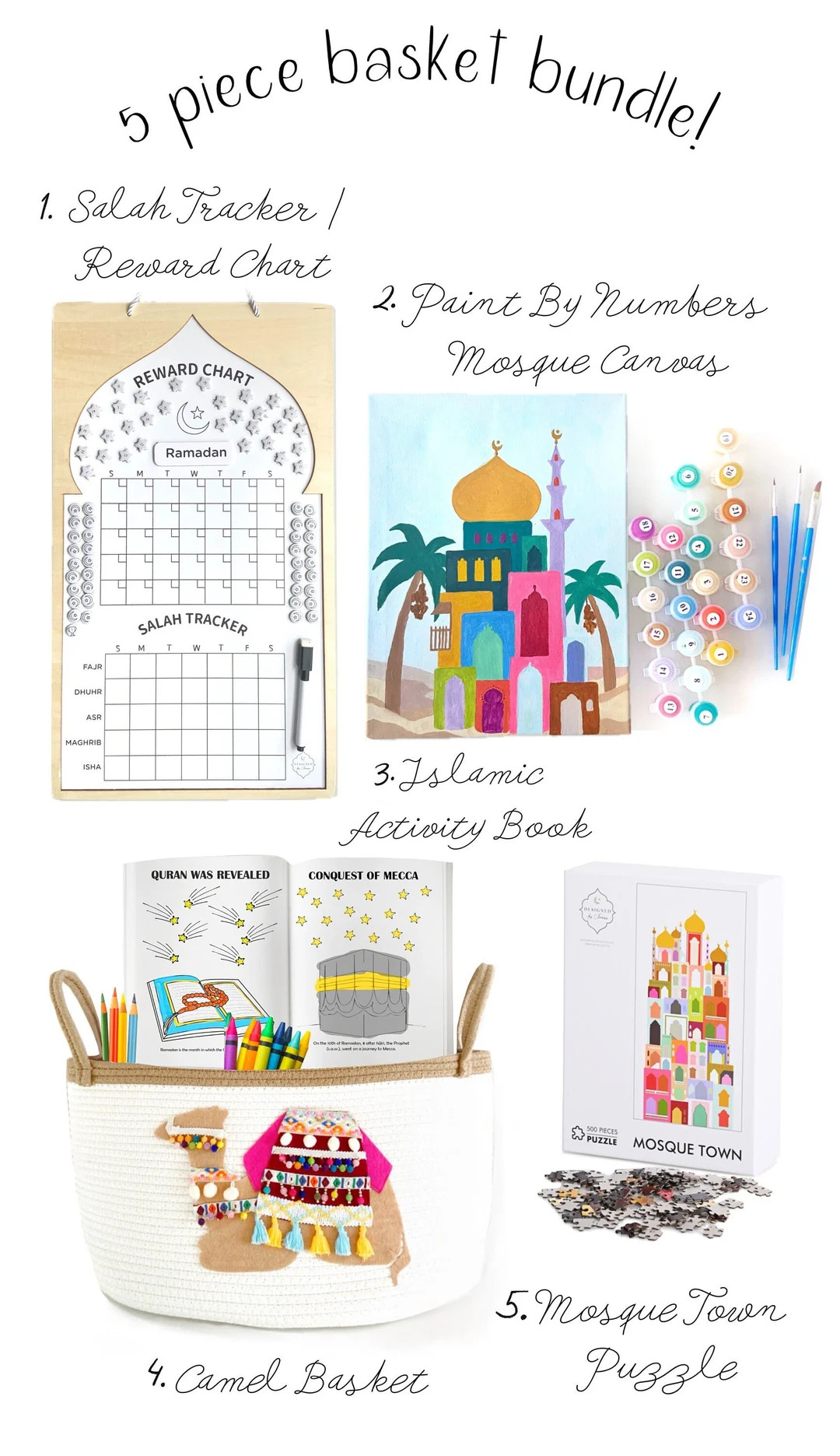 Ships Fast! 5 Piece Convenient Ramadan Fun Activity Camel Basket Value Bundle Muslim Kids Islamic... | Etsy (US)