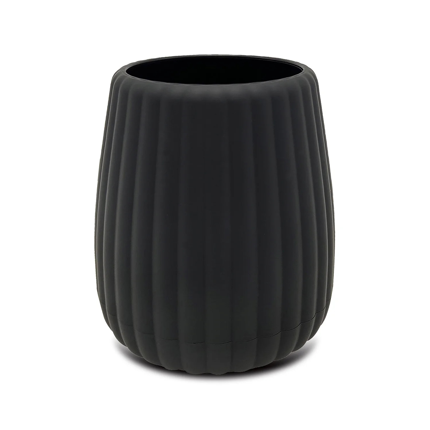 Mainstays Rubberized Plastic Ribbed Toothbrush Holder, Black | Walmart (US)