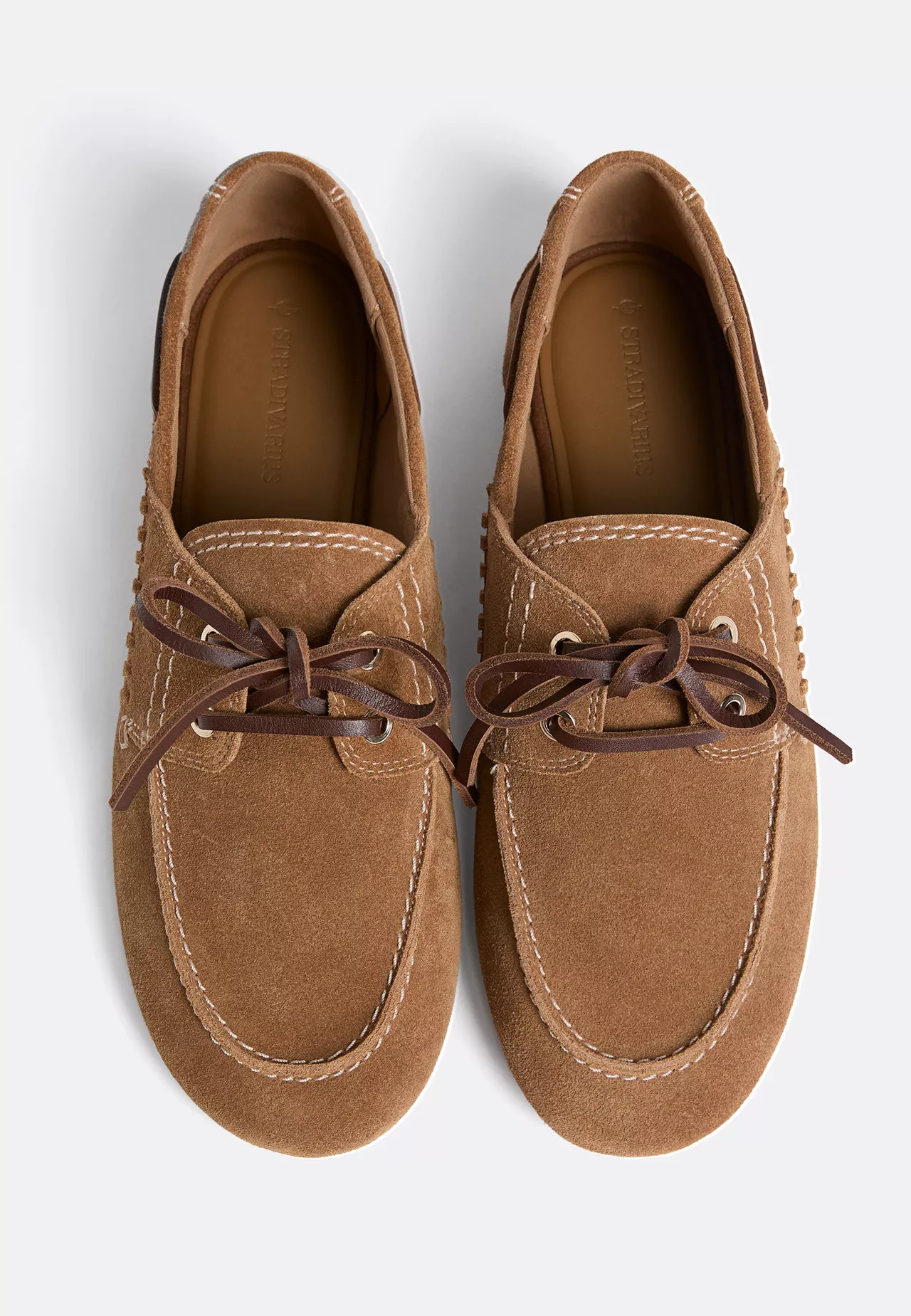 Split leather lace-up loafers | Stradivarius (UK)