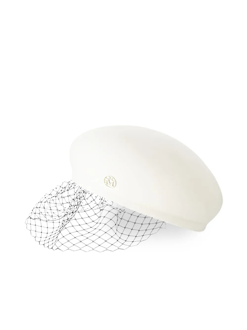 Maison Michel Bonnie Veil Beret Hat | White | FARFETCH | Farfetch Global