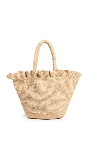 Loeffler Randall Women's Cyrus Raffia Woven Tote with Ruffle, Natural, Tan, One Size | Amazon (US)