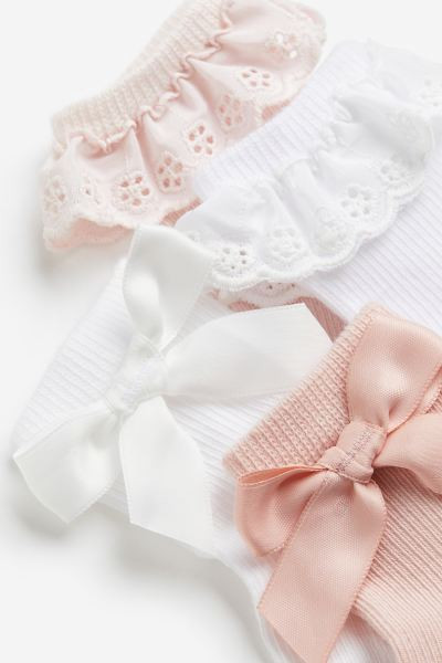 4-pack Socks - Pink/white - Kids | H&M US | H&M (US + CA)