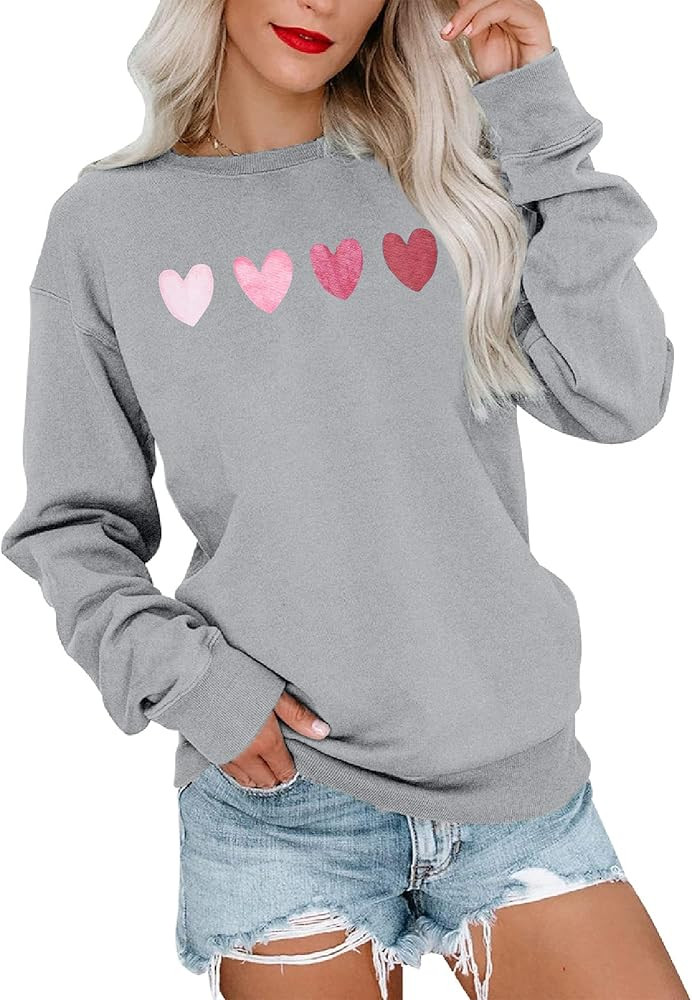 KNEYATTA Valentines Shirts for Women Valentine Heart Sweatshirt Valentines Day Shirt Vintage Pull... | Amazon (US)