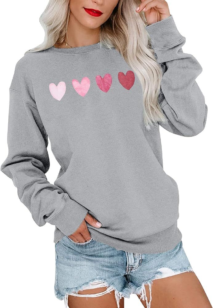 KNEYATTA Valentines Shirts for Women Valentine Heart Sweatshirt Valentines Day Shirt Vintage Pull... | Amazon (US)