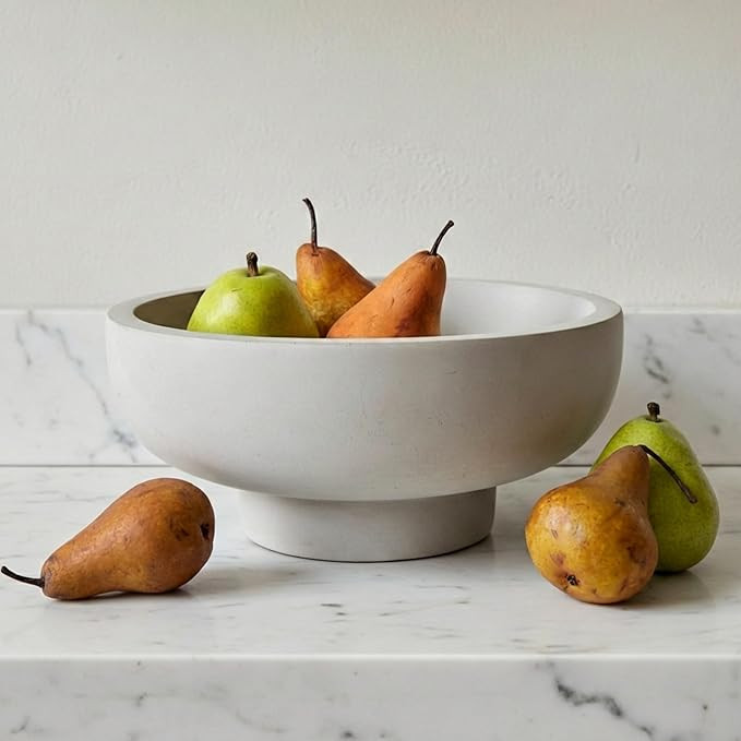 OAKOA Concrete Fruit Bowl for Kitchen Counter - Large Decorative Bowls for Home Decor - Modern Ke... | Amazon (US)