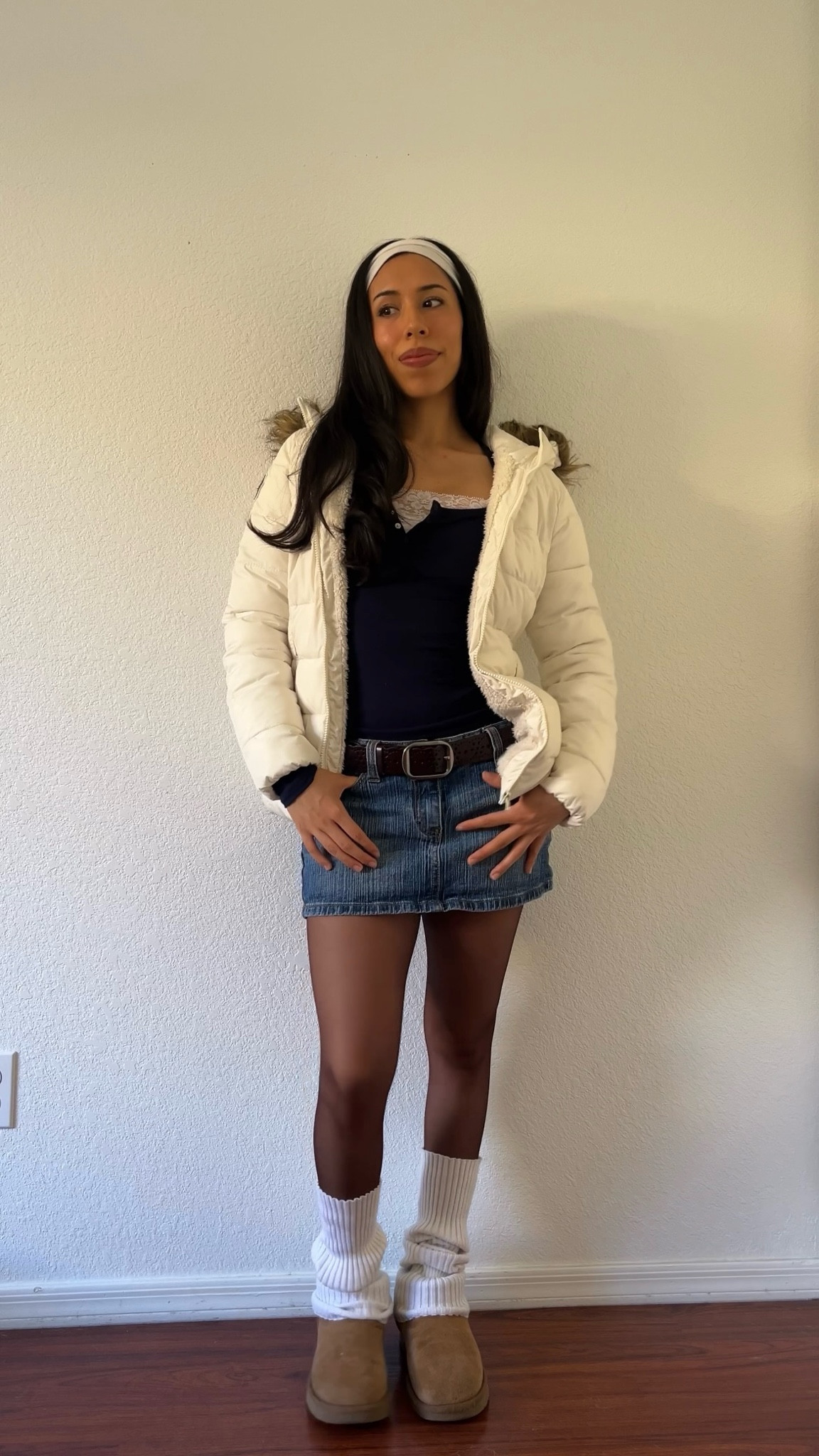 2000s fall outfits: skirt is old brandy “Brielle 90s” jacket thrifted kid’s A&F