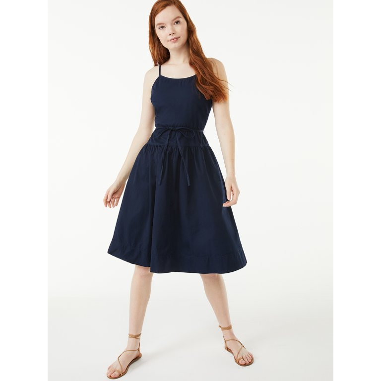 Free Assembly Women's Strappy Tiered Midi Dress | Walmart (US)