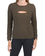 Cut Out Cable Sweater | TJ Maxx