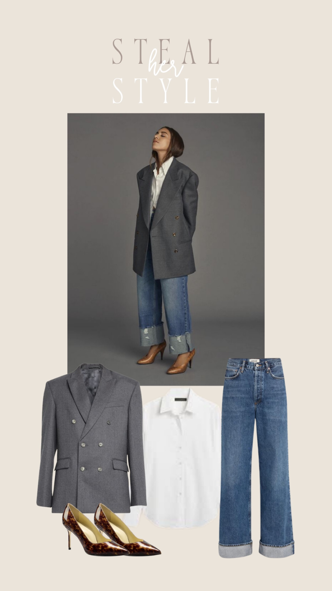 I am always drawn to a good menswear style look. This oversized blazer, classic white button down and wide cuff jeans with pumps is so good. I’ve linked items at all different price points below.

#LTKmens #LTKworkwear #LTKstyletip