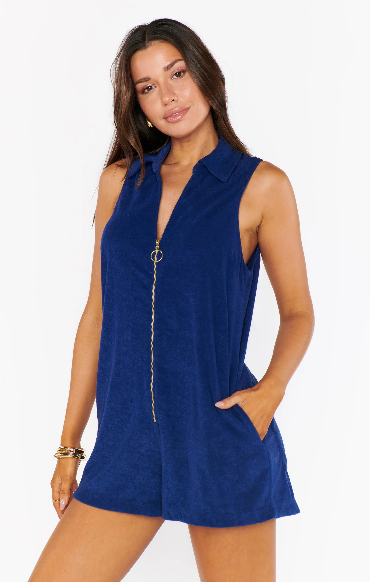 Reno Romper ~ Navy Blue Terry | Show Me Your Mumu