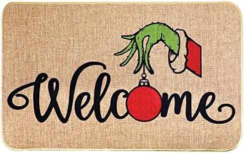 Amazon.com: Christmas Door Mat Xmas Welcome Christmas Mat Non-Slip and Washable Winter Doormat Ru... | Amazon (US)