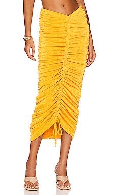 h:ours Clarise Midi Skirt in Sunset Yellow from Revolve.com | Revolve Clothing (Global)