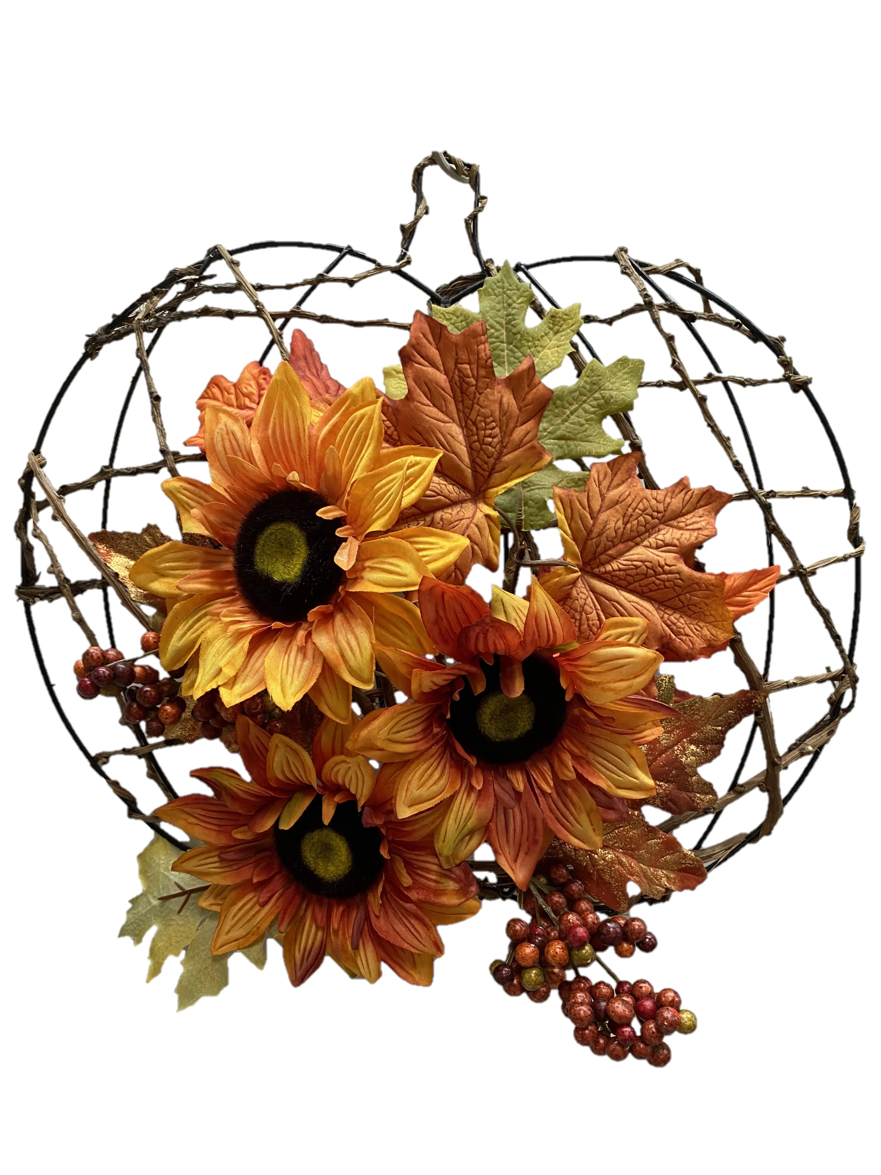 Way to Celebrate Harvest Pumpkin Sunflower Hanging Decorative Sign, Yellow | Walmart (US)