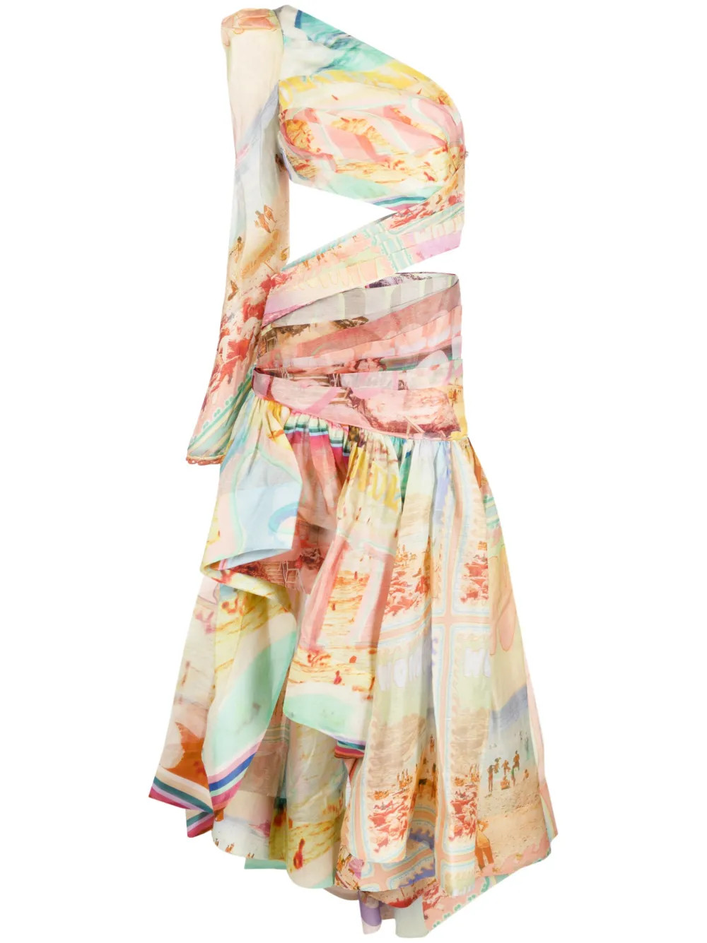 Tama graphic-print asymmetric dress | Farfetch Global