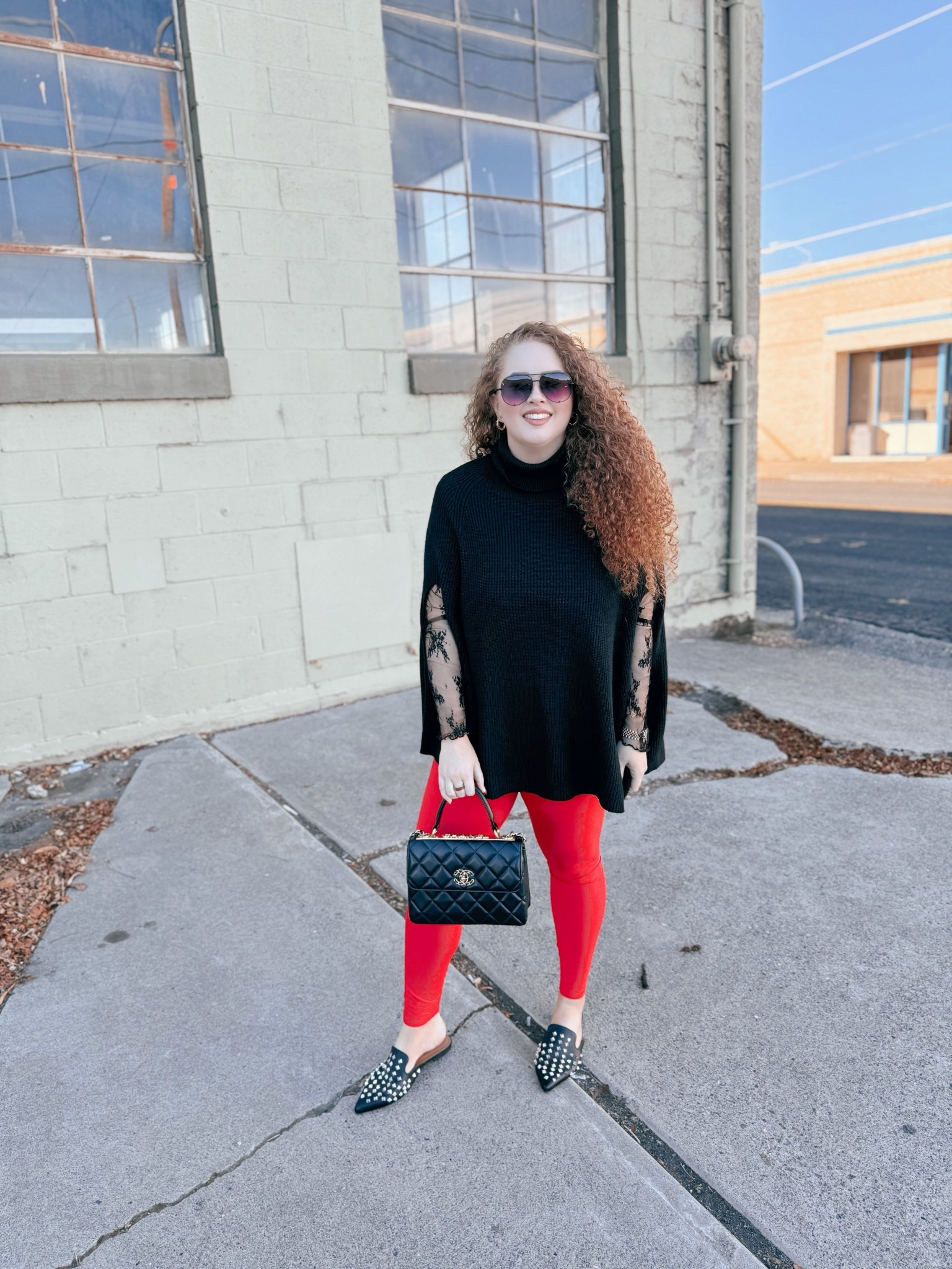 Holiday events: are you team classic neutrals or team go bright or go home? 🎄❤️ black sleeveless sweater | lace layered undershirt | lace trim top | holiday event outfit | red leggings outfit | bold holiday look | festive outfit ideas | studded black mules | holiday party style | christmas event outfit | winter fashion inspo | chic holiday outfit | holiday style guide | ltk holiday outfits | minimalist holiday look | red and black outfit | holiday wardrobe staples | cozy holiday vibes | boho holiday style | amazon holiday outfit | affordable holiday fashion | holiday event outfit | Christmas party outfit

#LTKootd #LTKHoliday #LTKdayinmylife