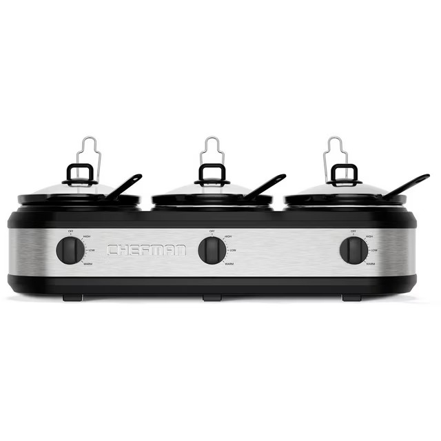 Chefman Stainless Steel Triple Slow Cooker & Buffet Server | Sam's Club
