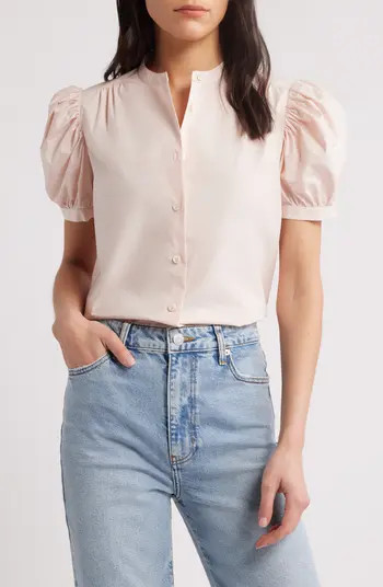 FRAME The Gathered Short Sleeve Button-Up Shirt | Nordstromrack | Nordstrom Rack