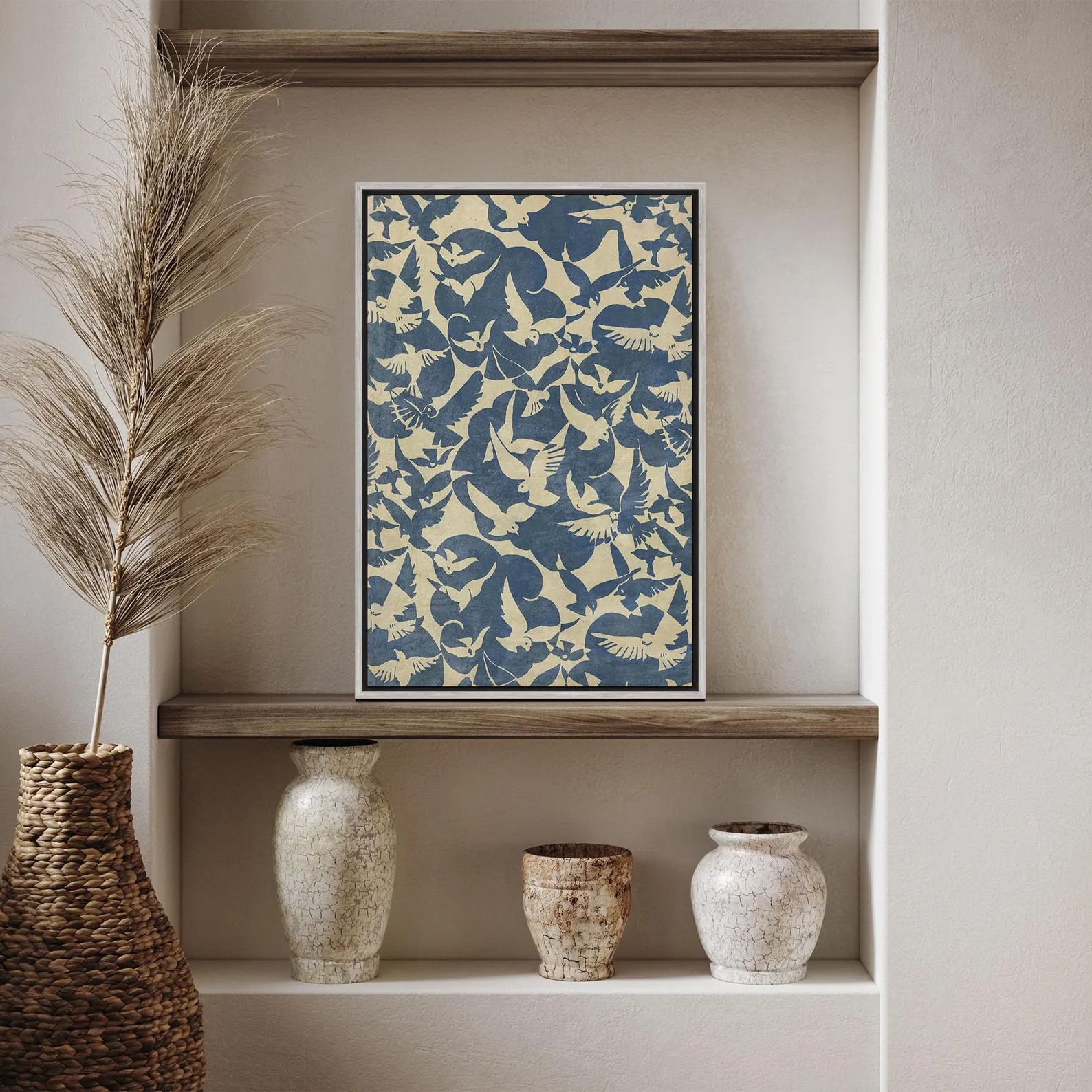 Vintage Bird Tapestry Wall Art, Framed Textile Animal Print, Large Canvas Wall Decor, Flying Bird... | Etsy (Global)