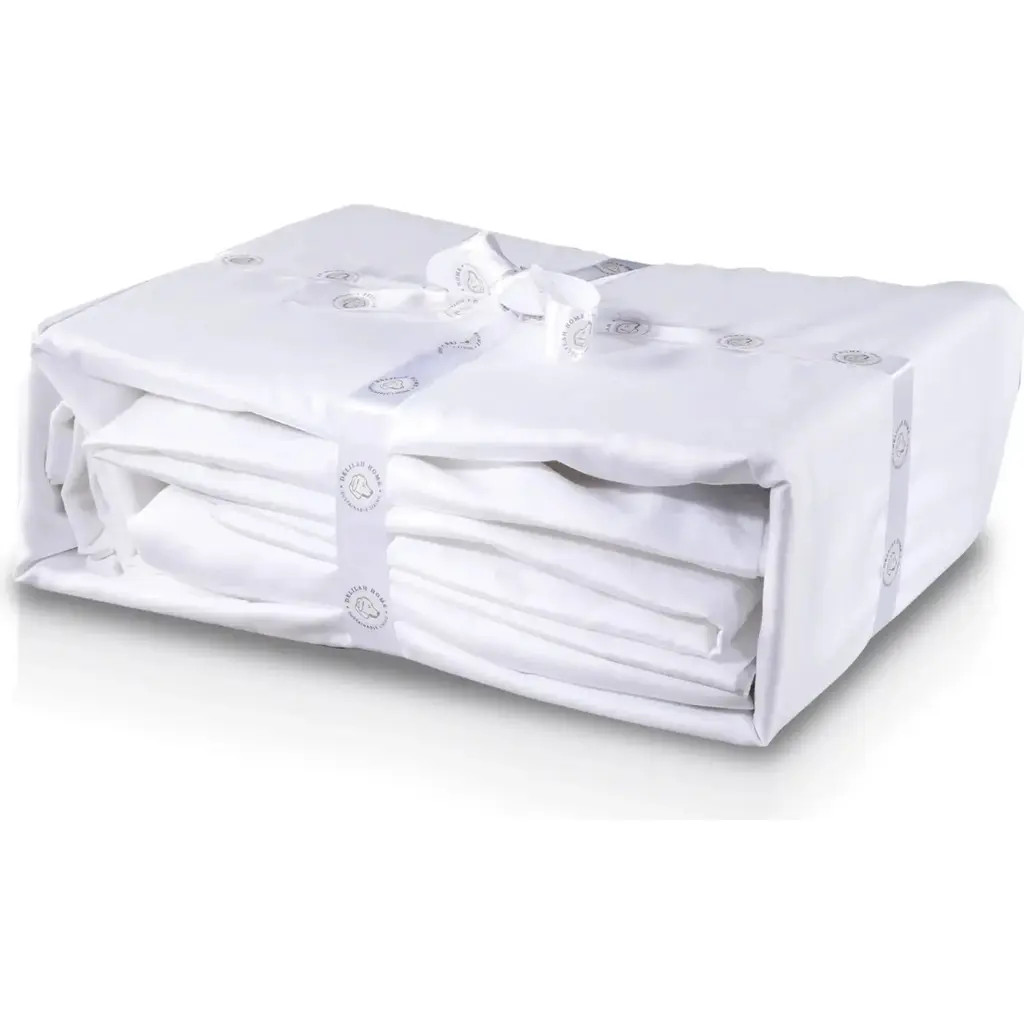 Delilah Home Organic Cotton Duvet Cover in White at Nordstrom, Size Queen | Nordstrom