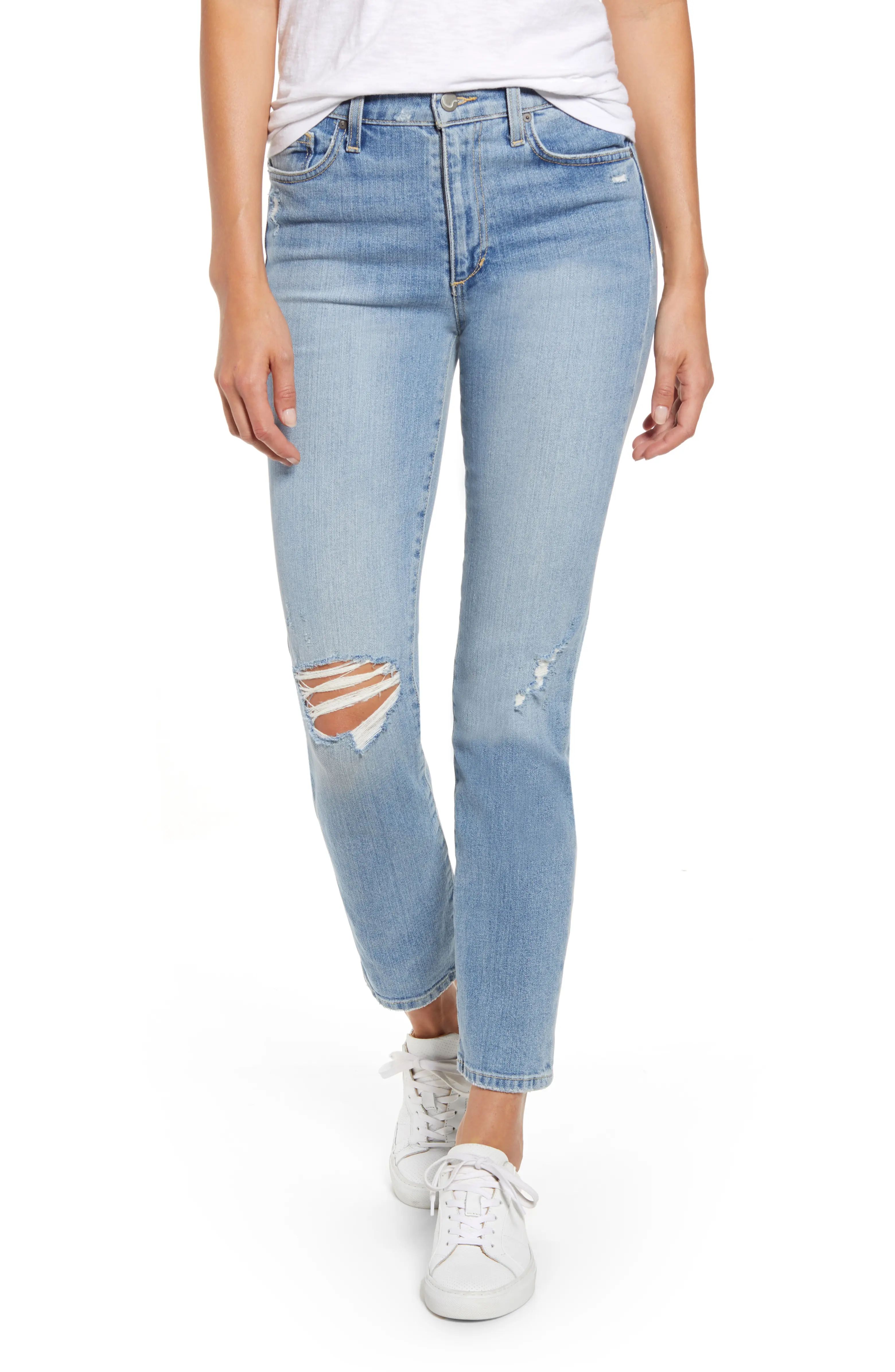 The Milla High Waist Ripped Ankle Straight Leg Jeans | Nordstrom