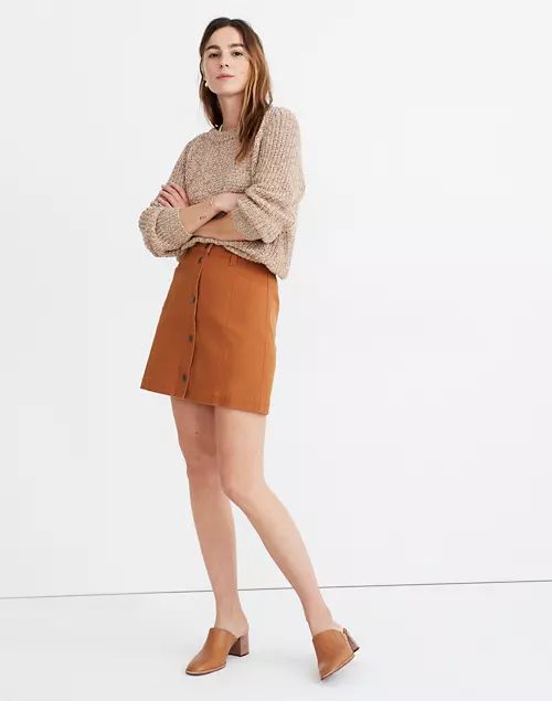 Button-Front A-Line Pocket Mini Skirt | Madewell