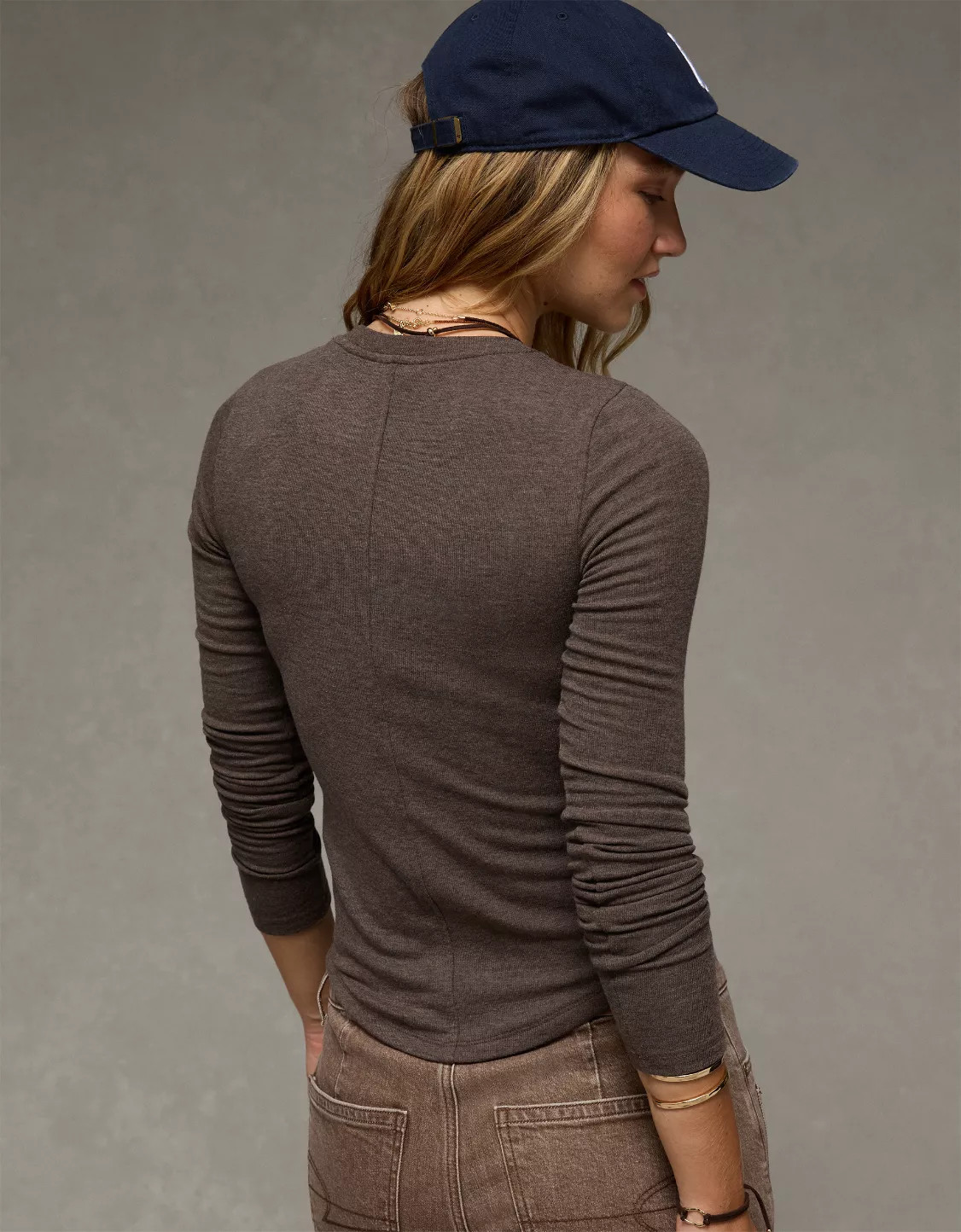 AE Long Sleeve Cozy Crew Neck T-Shirt | American Eagle Outfitters (US & CA)