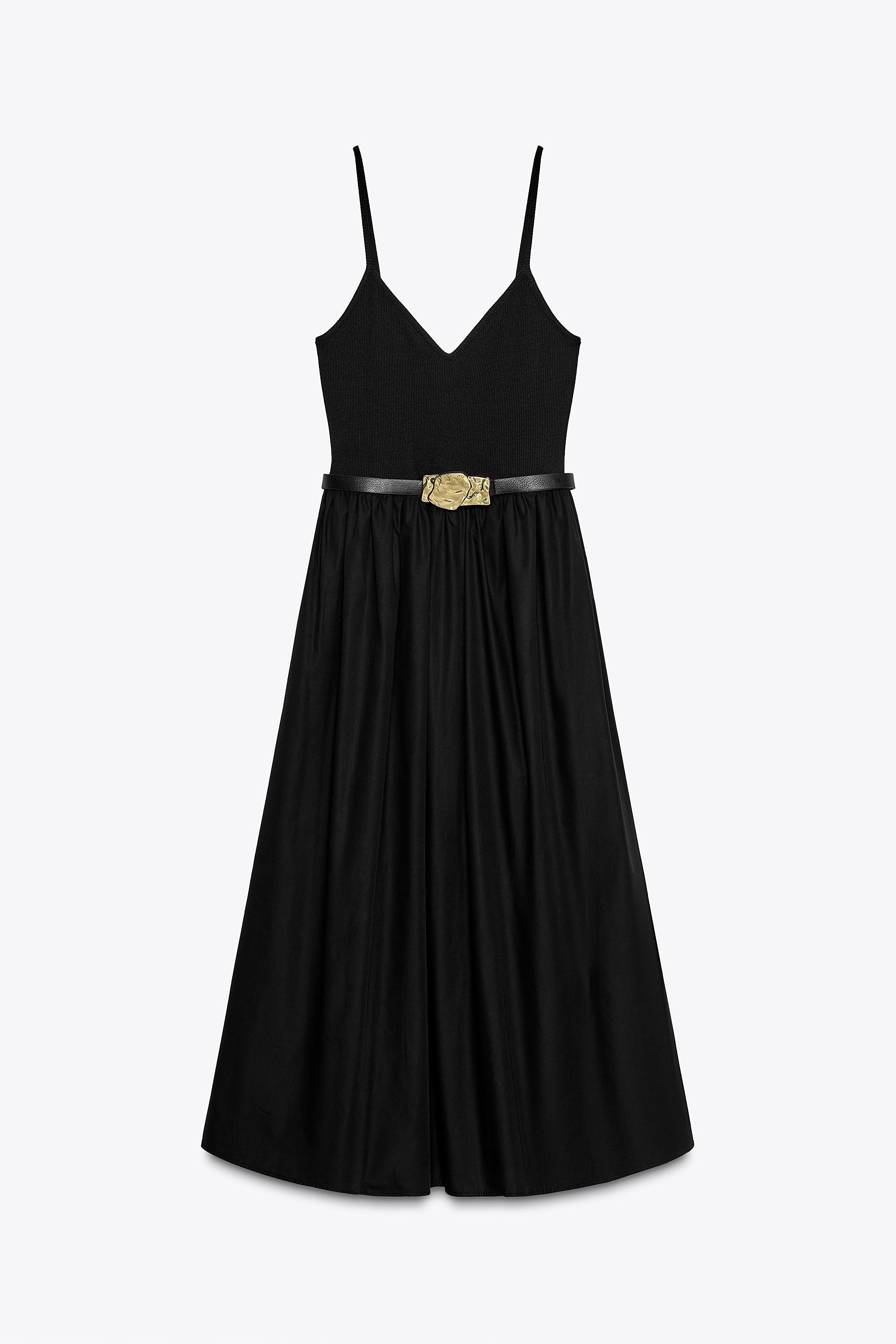 BELTED COMBINATION MIDI DRESS | Zara US